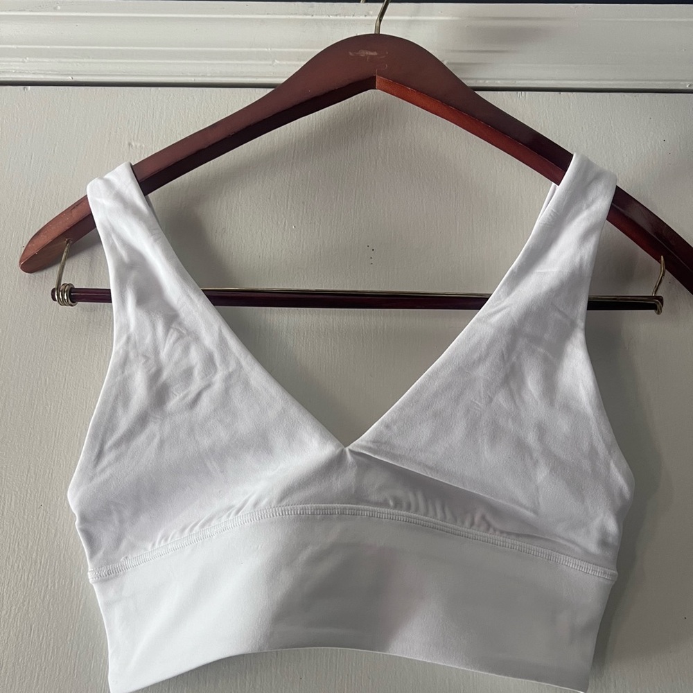 lululemon athletica V-Neck White Sports Bra